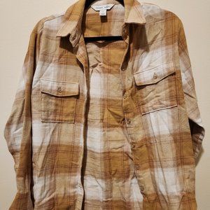 Old Navy Long-Sleeve Plaid Flannel Boyfriend Shirt for Women